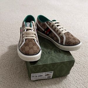 Gucci Monogram Brown and Green Sneakers